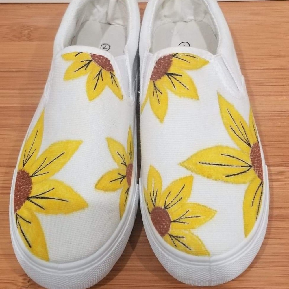 Women's Sunflower Custom Slip-ons